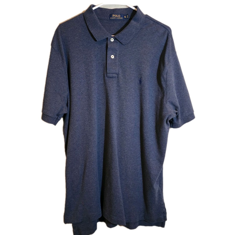 Ralph Lauren Men's Polo Shirt, Size XL, Navy Blue, Short Sleeve, Logo, Cotton
